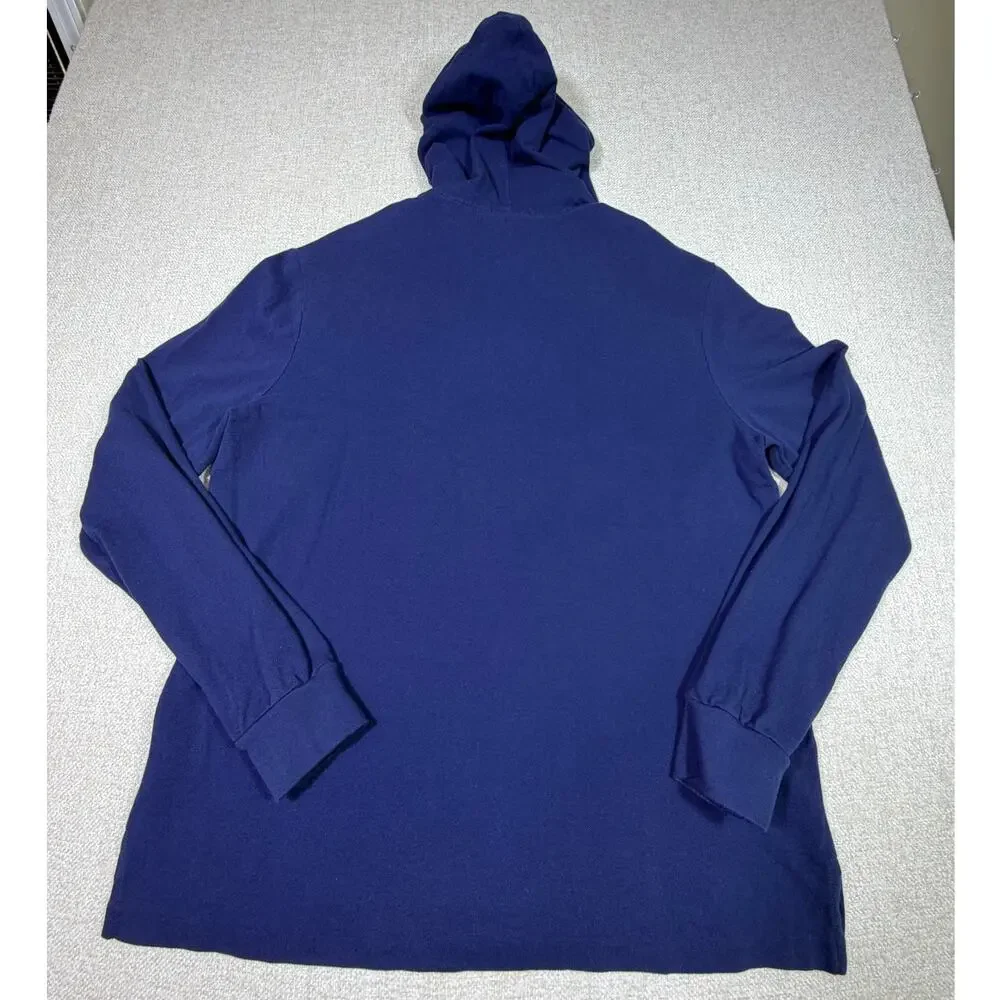NWOT Polo Ralph Lauren Men XL Blue Long Sleeve Hooded Pullover Ivy League Shirt